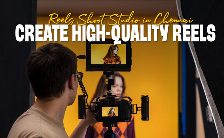 Reels Shoot Studio in Chennai creating high-quality reels with professional camera and lighting setup