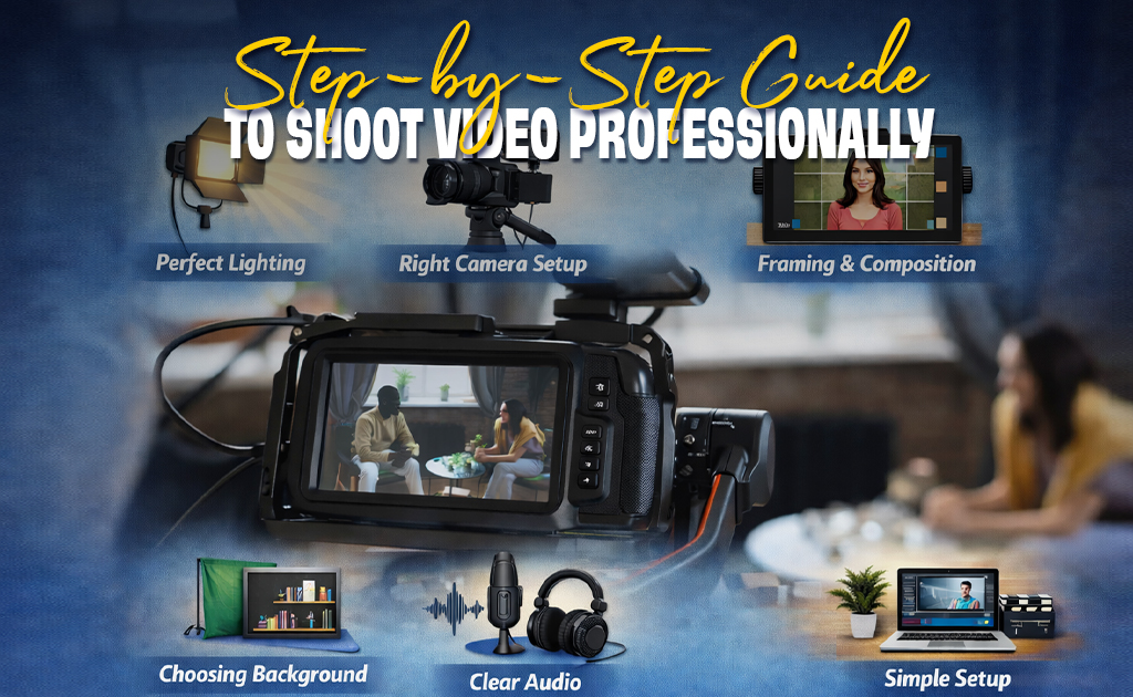 step by step guide to shoot video professionally lighting camera framing audio