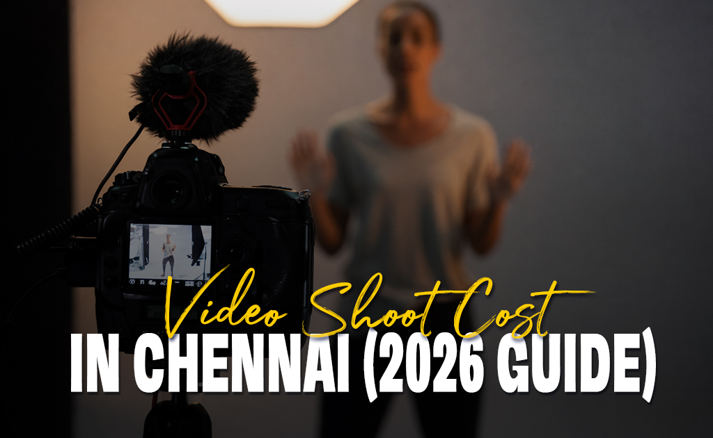 Professional video production team discussing shoot plan at Scrollywood Studios Chennai